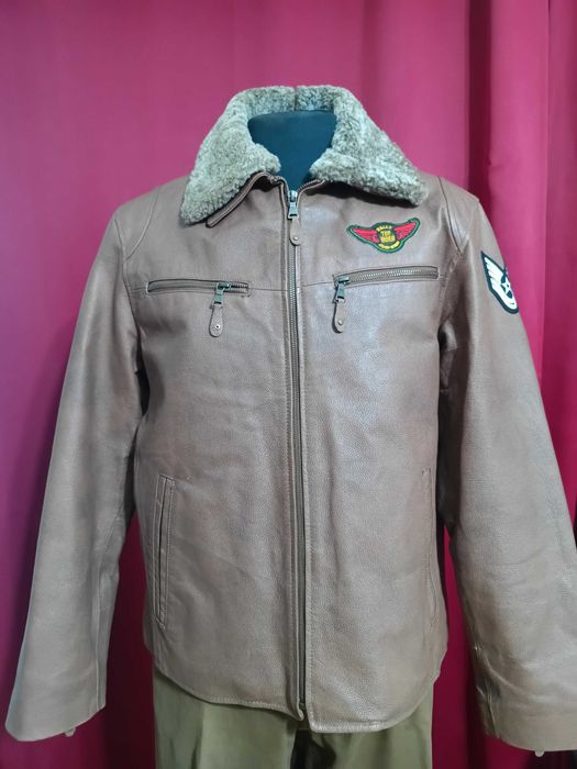 Geaca piele naturala pilot,moto ,ATV street măsură M 48 -50