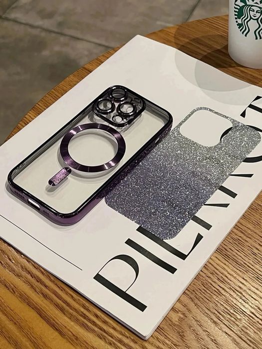 Блестящ силиконов калъф Magsafe за iPhone 13/14/15 PLUS, PRO и PRO MAX