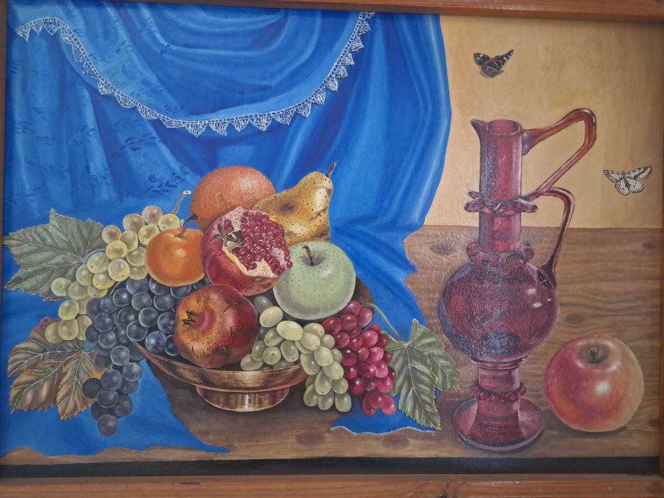 Старинна,маслена картина-натюрморт
