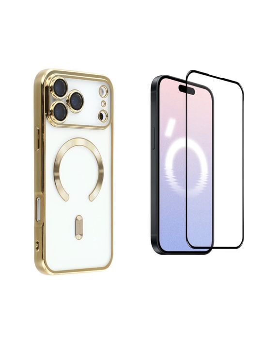 Iphone 17 AIR PRO MAX Husa Cercle Magsafe + Folie Sticla Clear Edge