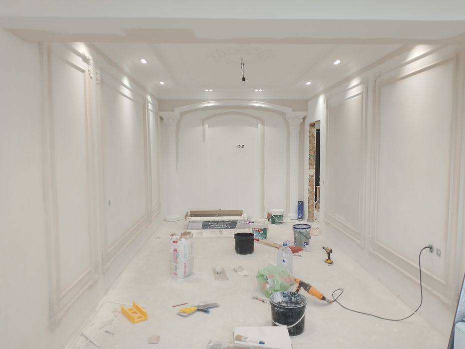 Malyarka  shpaklovka Gipskardon oboy kafel