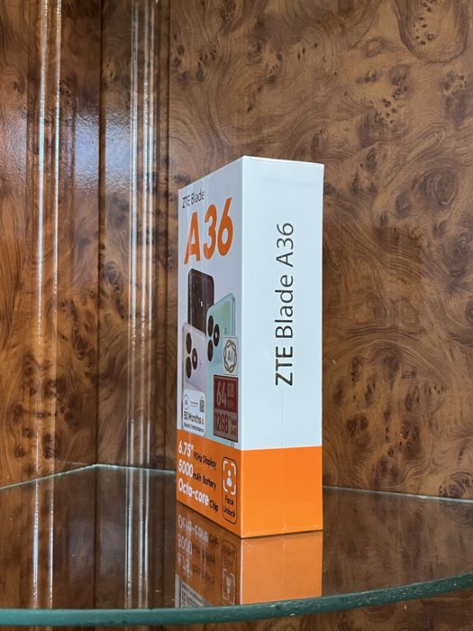 ZTE Blade A36 черный / 12ГБ ОЗУ • AI • 64ГБ ROM