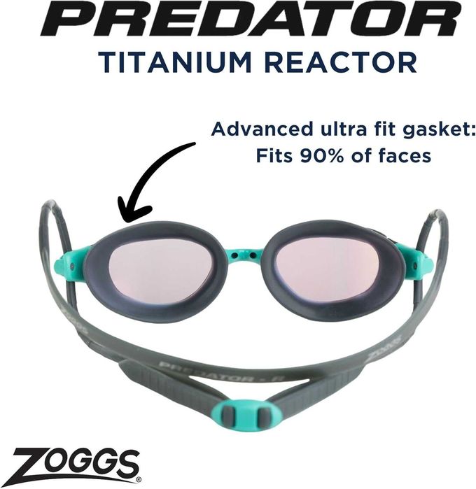 Унисекс очила за плуване Zoggs, сиви/тюркоазени/титаниеви, Reactor