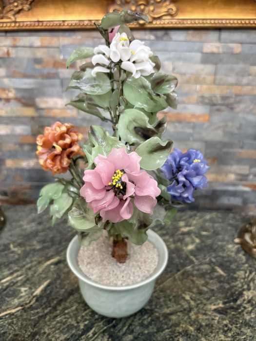 Superb pomisor-bonsai-flori-frunze-ghiveci din jad-Franta