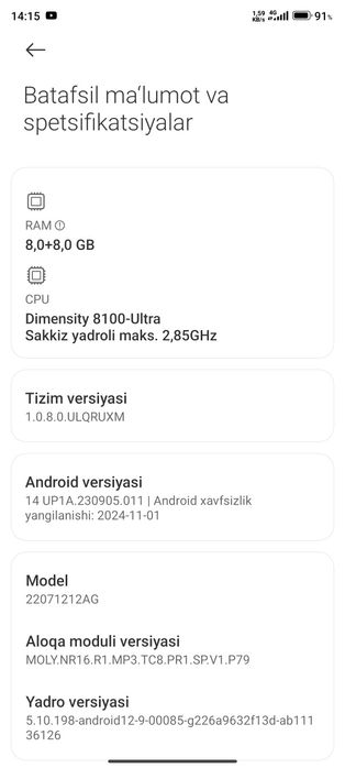 Xiaomi 12t 8+8 256gb