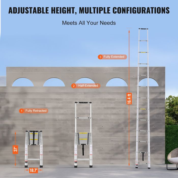 Scara Telescopica Aluminiu 5m Pliabila Capacitate 190kg