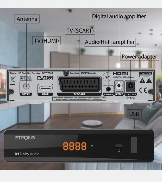 Tuner DTT puternic SRT 7040, include receptor Wally, Full HD