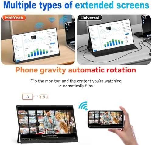 Нов 15.6" Безжичен преносим монитор батерия 1080P IPS 60Hz Втори екран