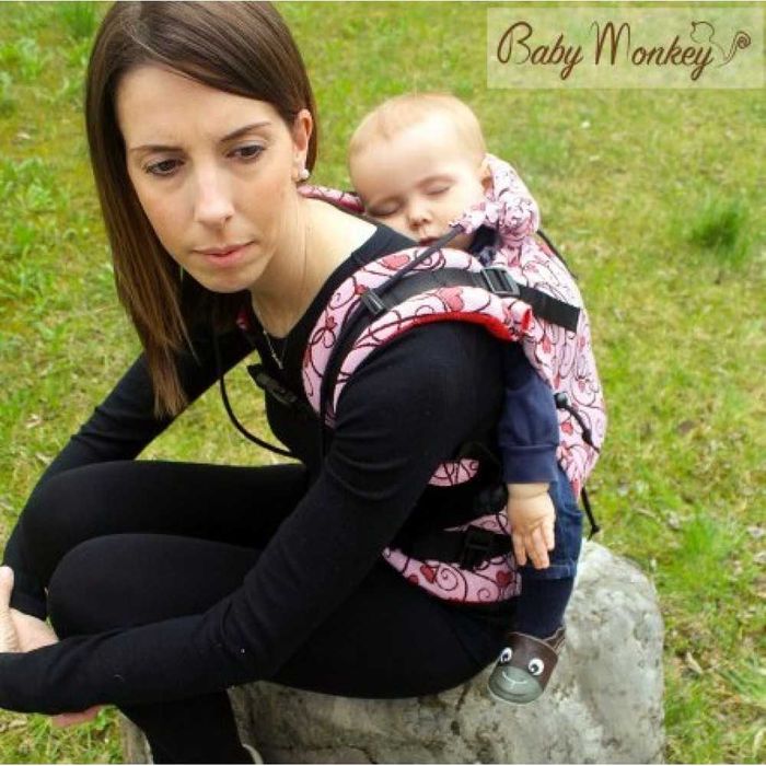 от 5+ месеца | Ергономична раница Baby Monkey Regolo - Heart