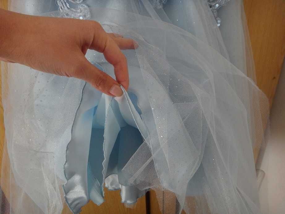 Светло синя официална/абитуриентска рокля за повод - кръщенка, в синьо