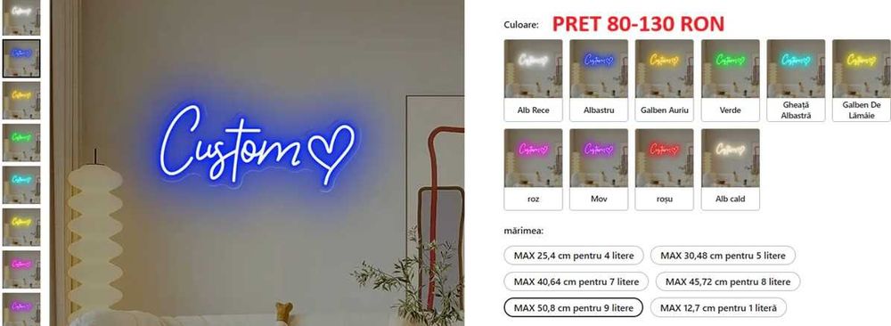 Neon USB Personalizat diferite ocazii, calitativ cu  dimmer la comanda