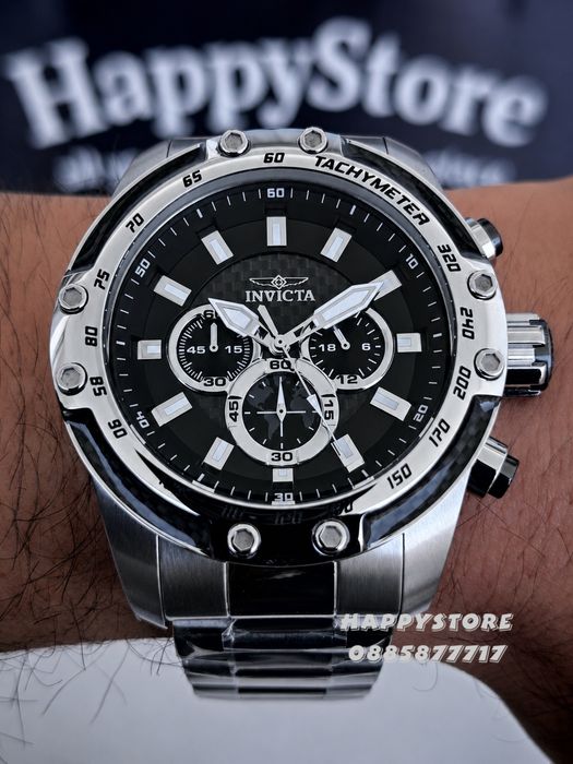 INVICTA Speedway Silver Steel 50 mm, Инвикта нов мъжки часовник