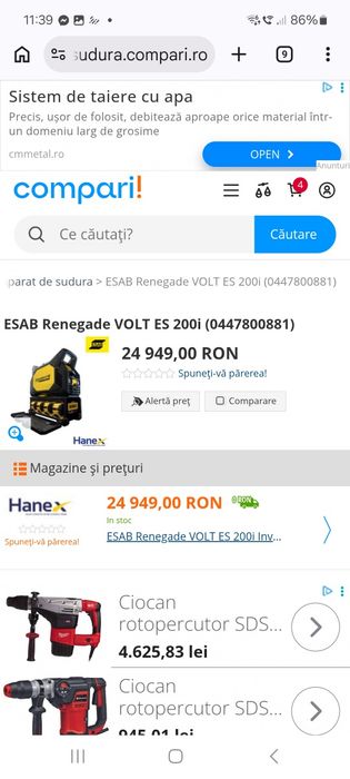 Aparat sudura esab renegade voltes 200i