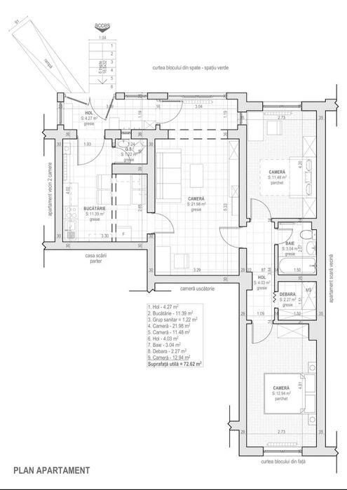 dau in chirie ap. 3 camere zona piata Somes-Spital Judetean Satu Mare