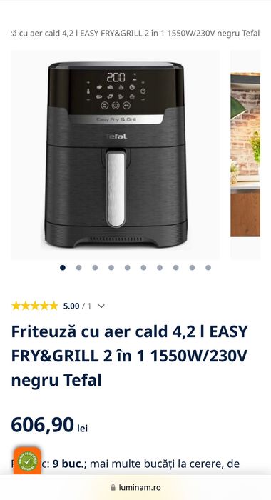 Tefal Air Fryer 2 in 1 nou in cutie