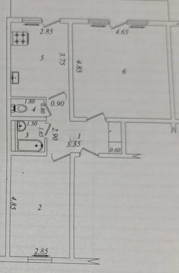 Квартира Ул. Новомосковская 2/6/9 64 м2
