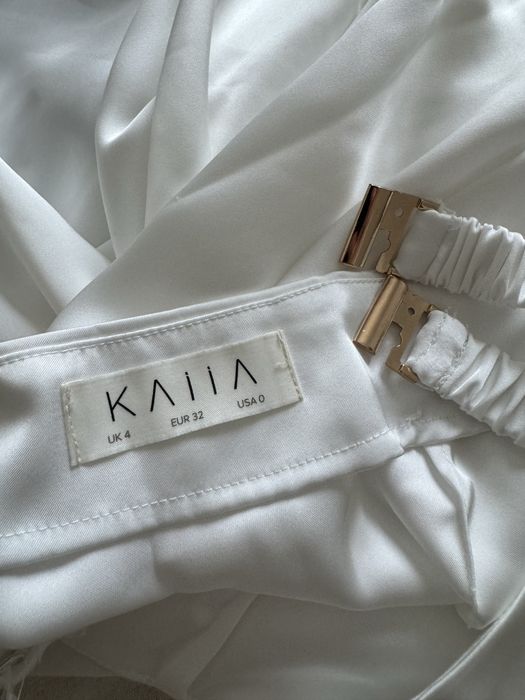 Fusta maxi satinata crapata Kaiia