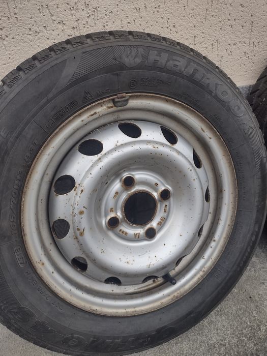 Jante tabla+cauciucuri m+s R13 165/70