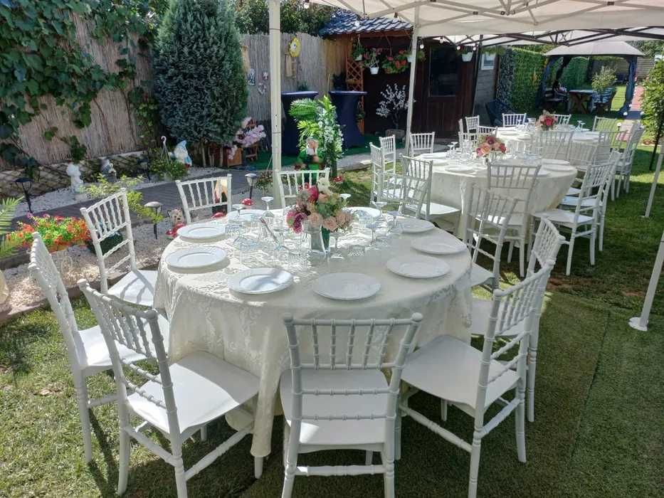 Corturi evenimente de inchiriat cu scaune, mese, vesela si decoratiuni