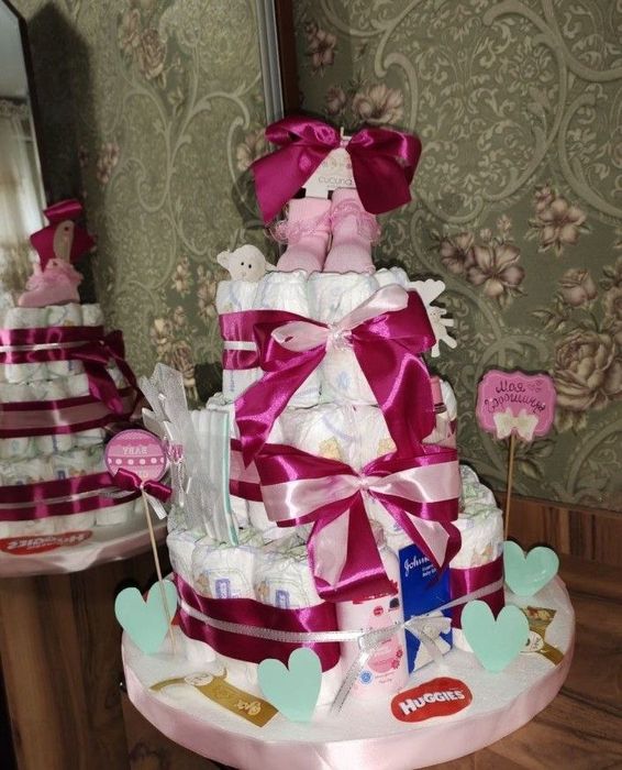 Торт из памперсов подарок beshik to'yga pampersli tort pampers tort
