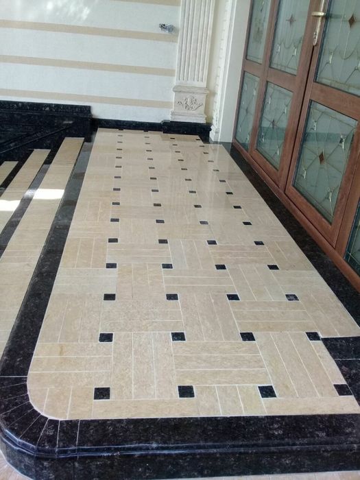 Sokl va Fasadga Granit Travertin tosh Kafel o’rnatamiz. Staj 16 yil