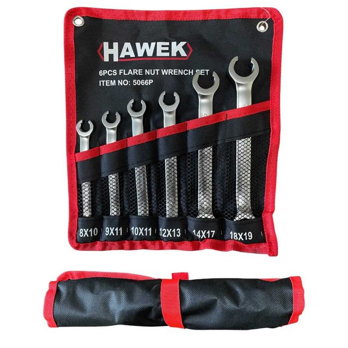 Срязани прорязани ключове 8-19мм комплект 6 части Hawek