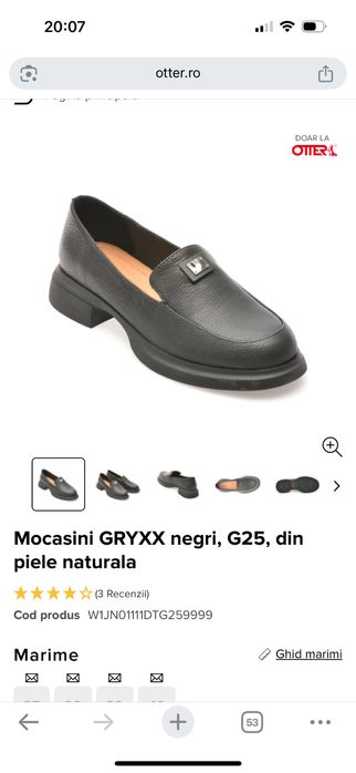 Mocasini GRYXX negri, G25, din piele naturala