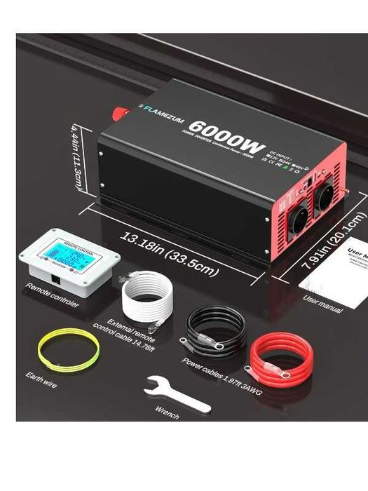 Invertor 6000W Varf, 3000W Continu, Unda Modificata, 24V
