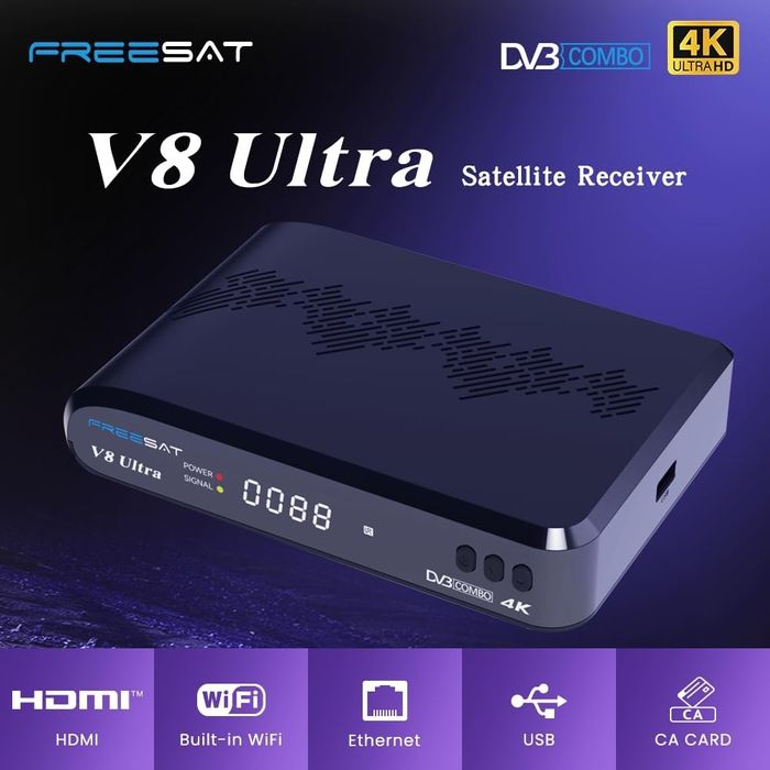 Receptor satelit  Freesat v 8 ultra 4k combo satelit , cablu.