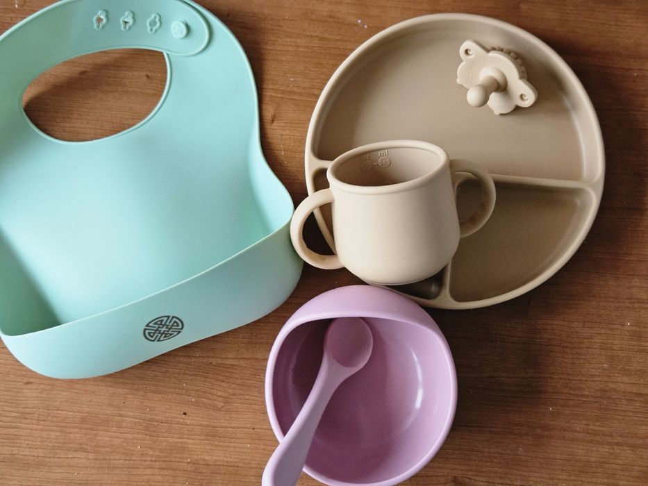 Set de hranire bebelusi - pentru diversificare - din cauciuc organic
