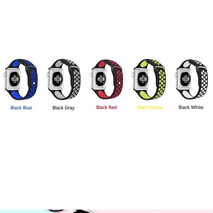 Curea sport de silicon perforata Apple Watch 10 9 8 7 6 5 42/44/45 mm