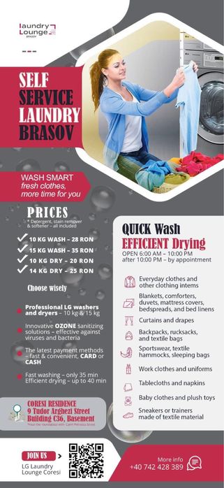 Spălătorie automată 24/7 – Coresi | Speli și usuci rapid