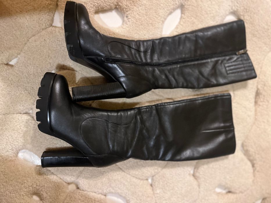 Cizme ușor îmblănite Piele naturală Glossy