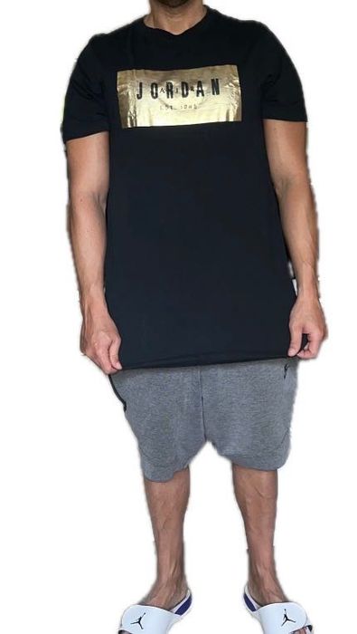 Оригинална мъжка тениска Jordan Alt-Hem Foil (Черна/Златна) – размер L
