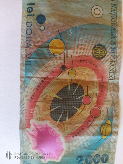 Bancnotă originală  2000lei din 1999.