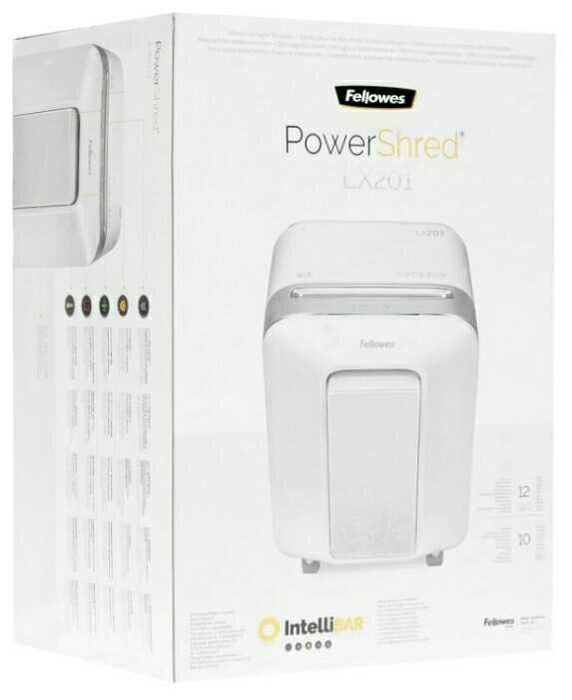 Шредер Fellowes® Powershred® LX201, 2х12 мм, 12 лст, FS-50501 9кг 22л