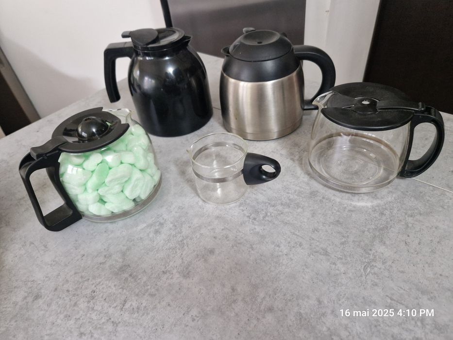 Cani cafea de filtru din sticla, inox