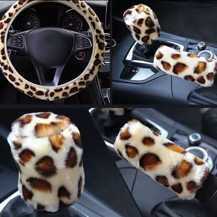 Husa volan Puf Blăniță / Husa volan leopard universala