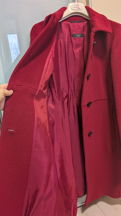 Palton lana rosu