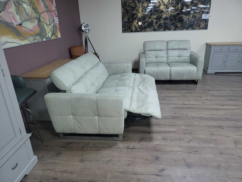 Сив комплект дивани от плат тройка и двойка "Marmont"