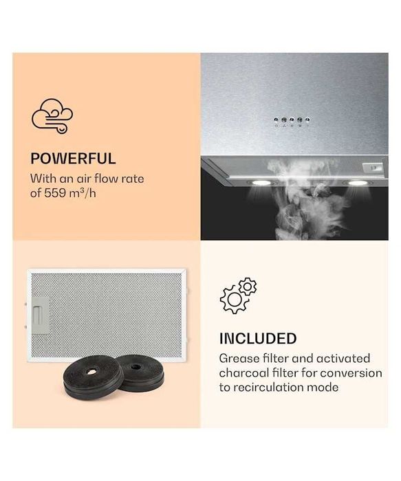 Hotă KLARSTEIN MONUMENTA, inox periat, Nouă