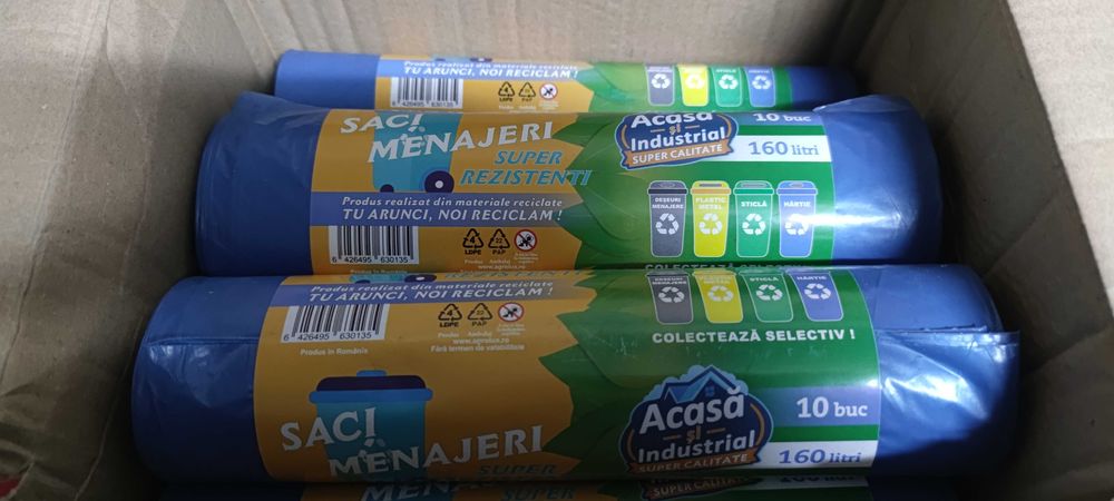 8 role (80 buc) saci menajeri 160 litri super rezistenti