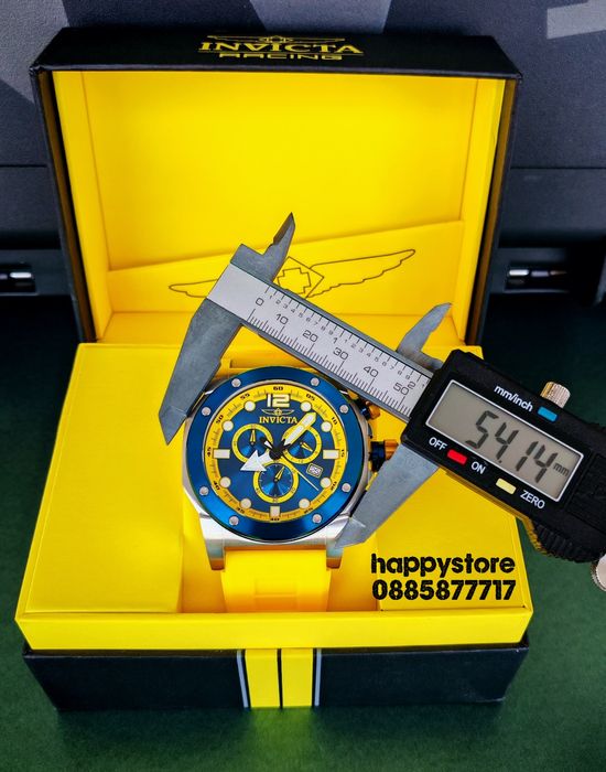 часовник INVICTA Sea Hunter Yellow 54 mm, Инвикта нов ръчен часовник