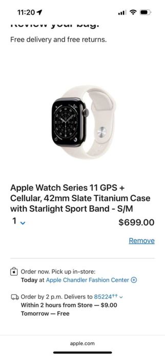 Apple Watch Series 11 - Titanium, Slate Finish, 42 mm