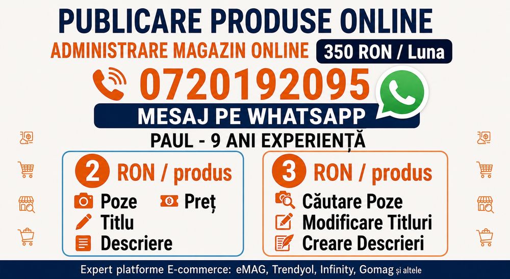 Publicare produse - Administare Magazine online