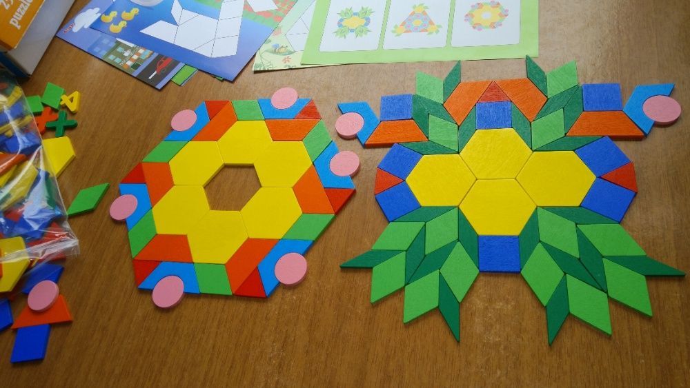 НАМАЛЕН! Нов дървен конструктор мозайка с 250 части строител + ШАБЛОНИ