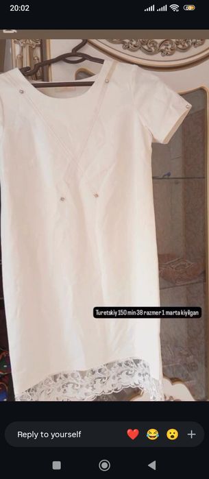 Turkiyabiki 85 min razmer 38 1 marta kiyilgan