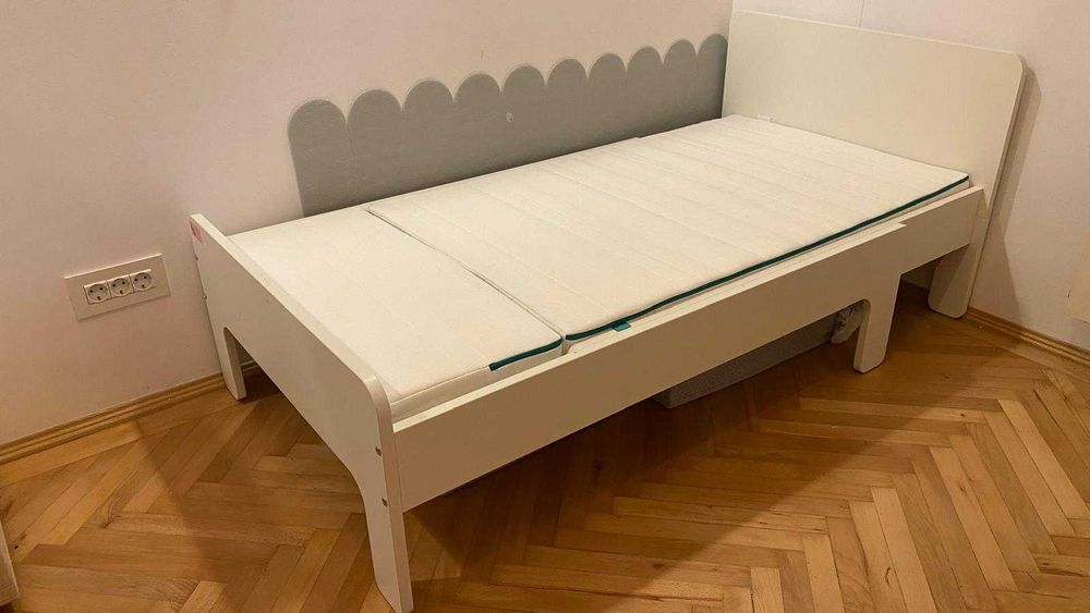 Pat copii extensibil 80x200 cm (SLÄKT) + Saltea spumă GRATIS (NATTSMYG)