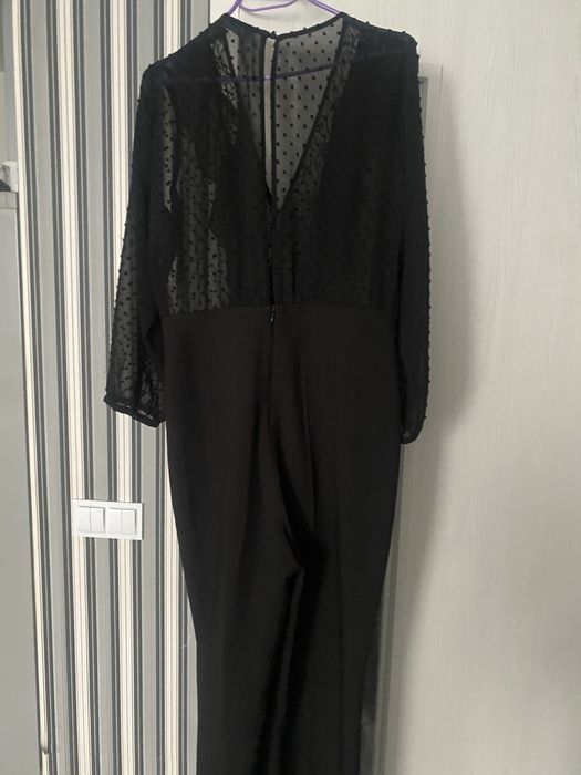 Черен гащеризон с дантела и точки ZARA Промо