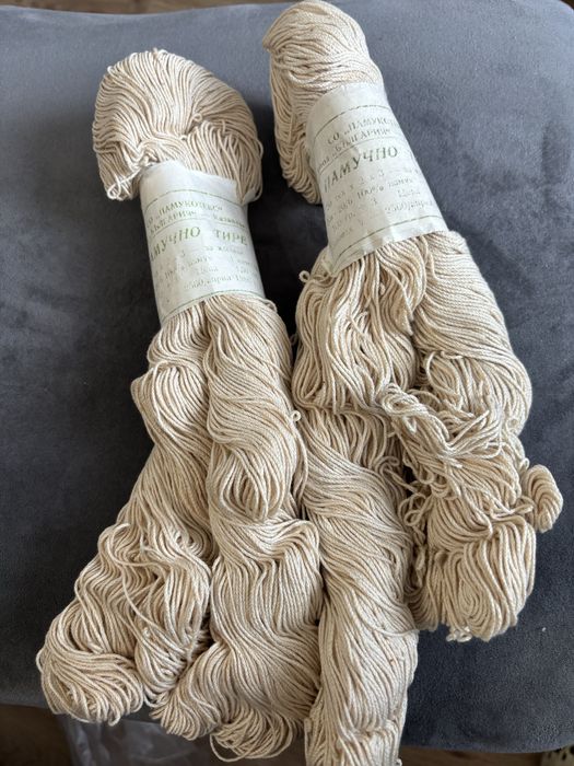 Конци за плетене макраме екрю, памучно тире, полиамидна коприна и др.